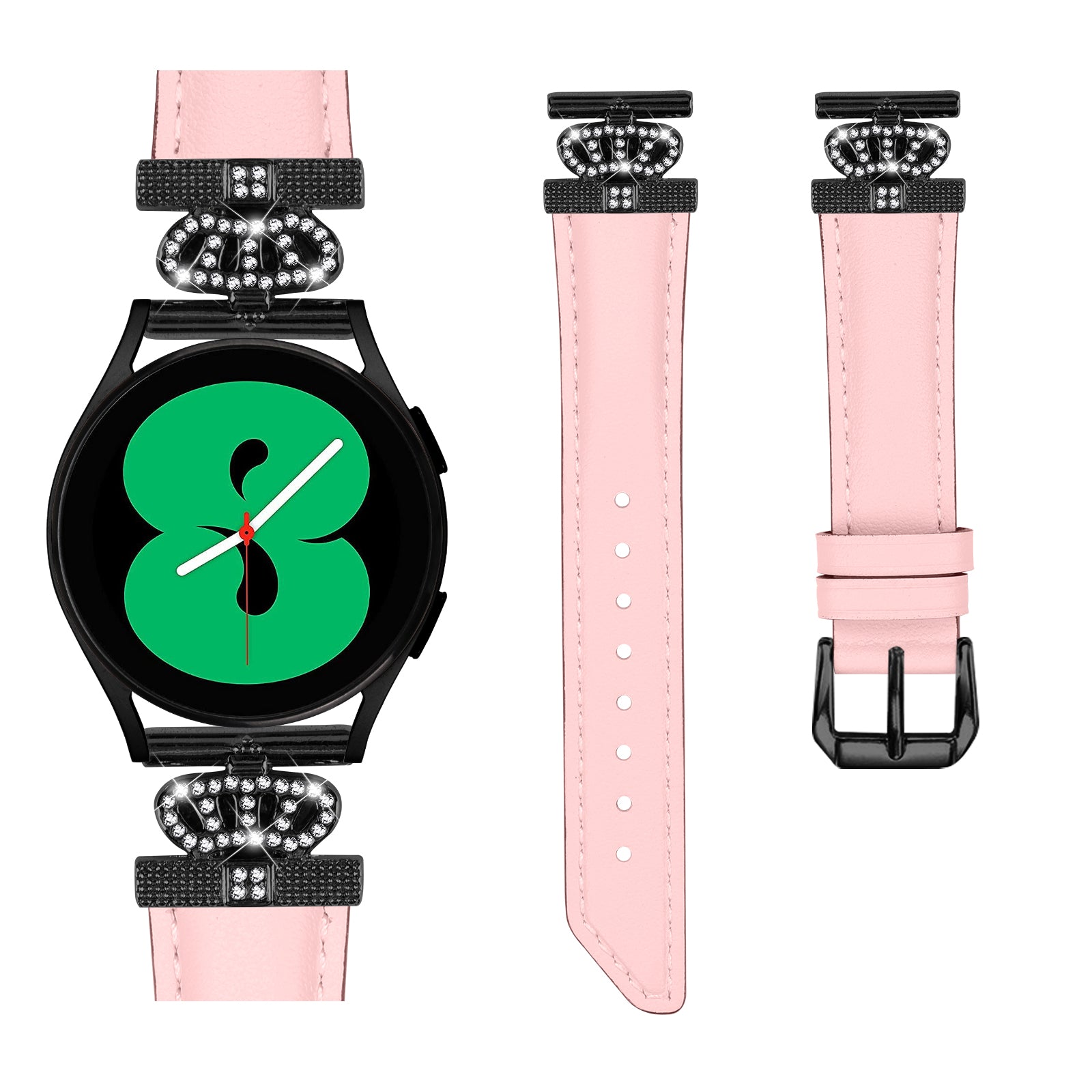 Crown Rhinestone Band for Samsung Galaxy Watch3 41mm 45mm Watch 5 40mm 44mm Slim 20mm Watch Strap with Black Buckle Crown Rhinestone Band for Samsung Galaxy Watch3 41mm 45mm Watch 5 40mm 44mm Slim 20mm Watch Strap with Black Buckle